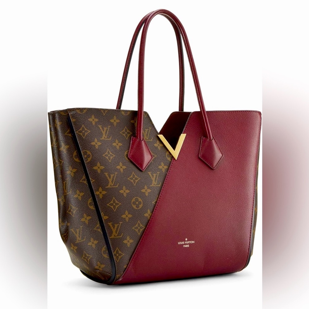Louis Vuitton M40521 Kimono Monogram Canvas Leather Tote Bag Brown & Grape 🍇